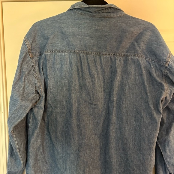 Vintage Western Northwest Blue 100% Cotton Denim Button Down Shirt - Picture 5 of 11